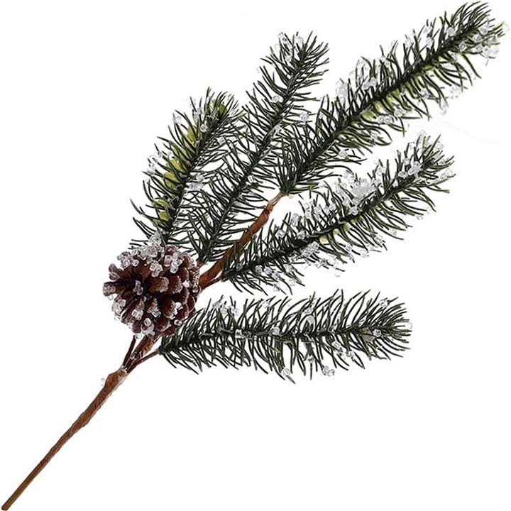 GAŁĄZKA ŚWIERKU Z KRYSZTAŁKAMI LODU 50 CM