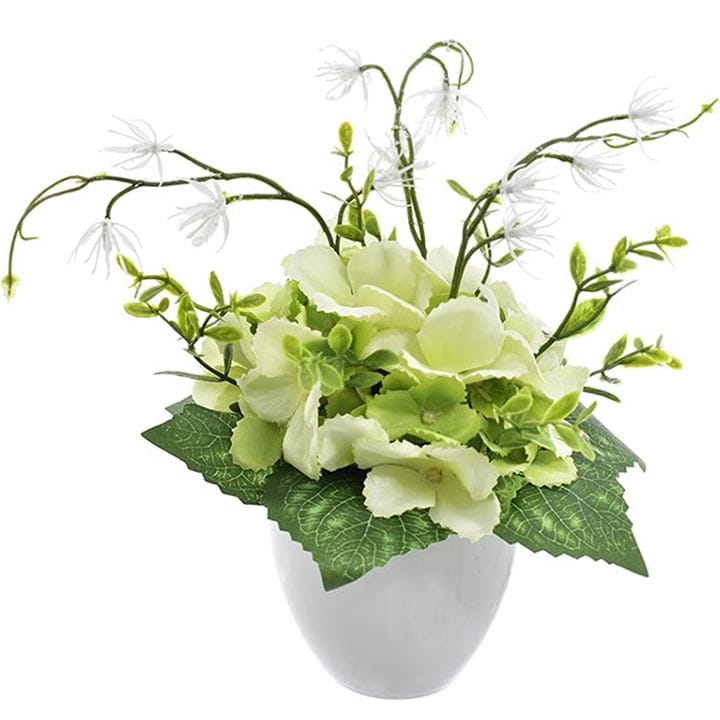 HORTENSJA  Z DODATKAMI W DONICZCE 20 CM