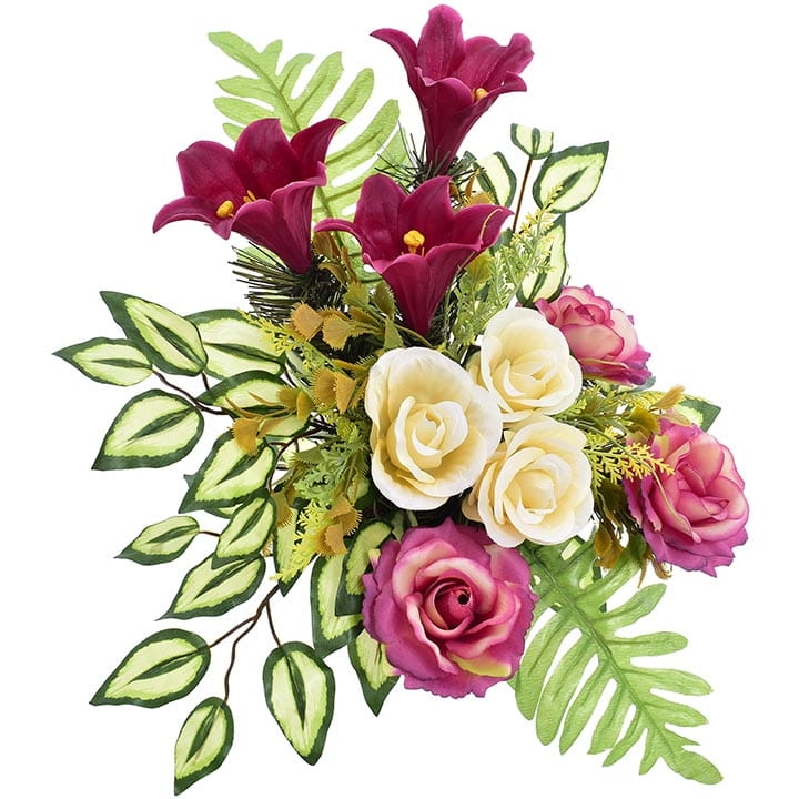 KOMPOZYCJA KWIATOWA RÓŻE I LILIE