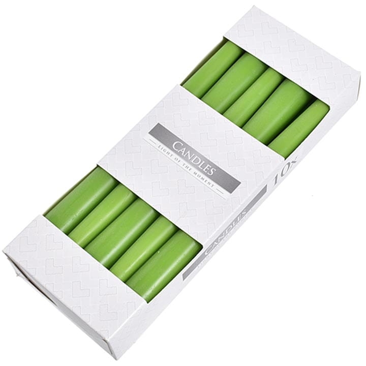 ŚWIECA STOŻEK KARTON 10 SZT. 24,5 CM ZIELONA