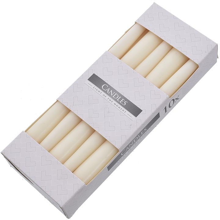 ŚWIECA STOŻEK KARTON 10 SZT. 24,5 CM ECRU