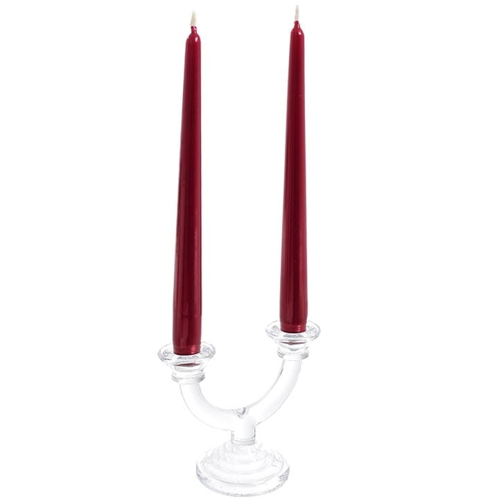 ŚWIECE STOŻEK METALIK 24,5 CM CZERWONE