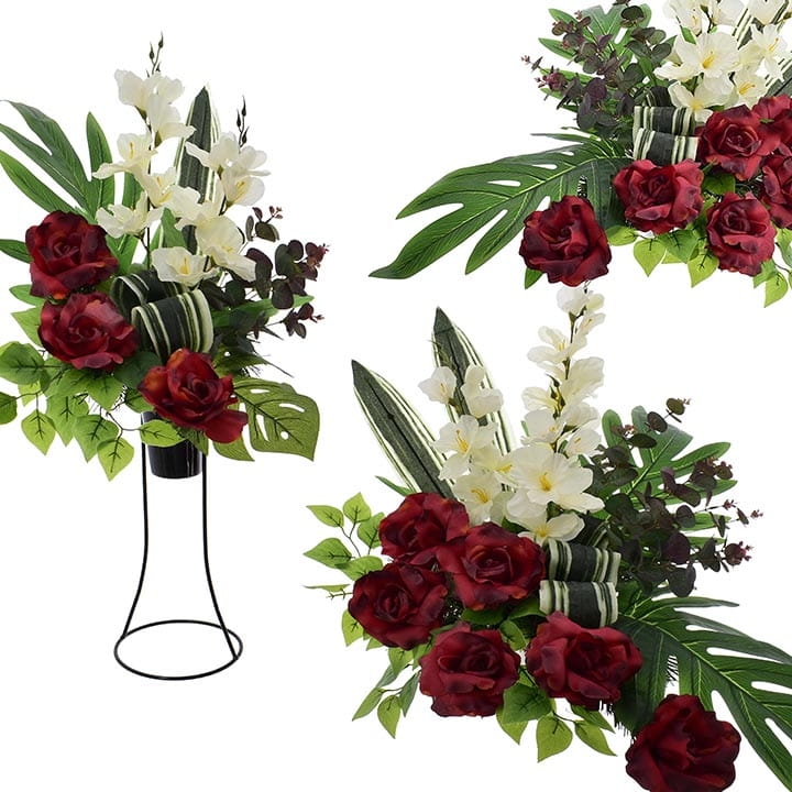 KOMPOZYCJA KWIATOWA KOMPLET RÓŻA I MIECZYK