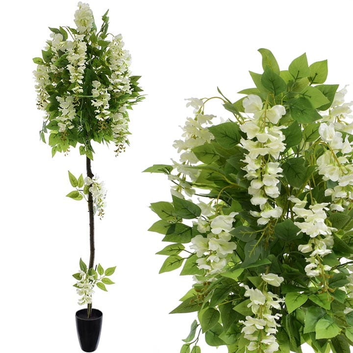 KOMPOZYCJA DRZEWKO SZTUCZNE ROŚLINY WISTERIA 130 CM