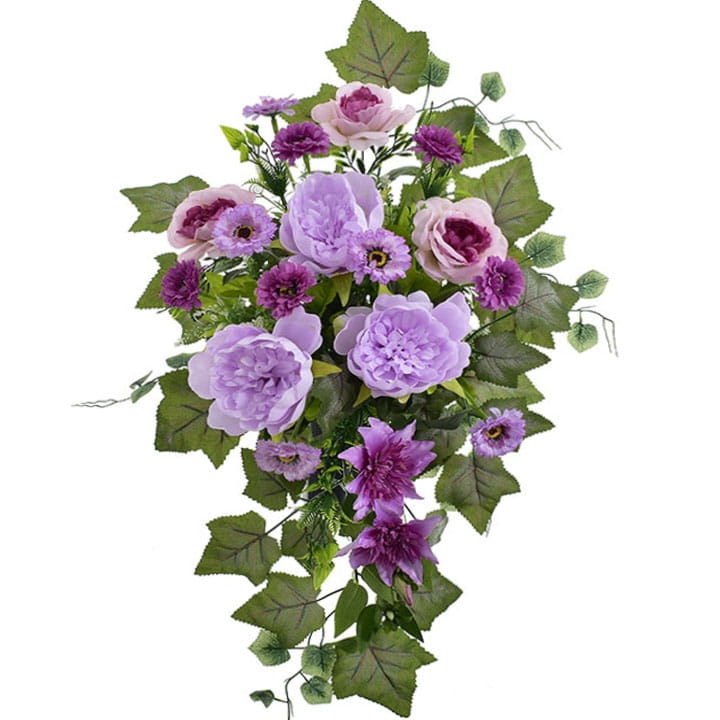 KOMPOZYCJA KWIATOWA RÓŻA GAŁĄZKI DEKORACYJNE LIŚCIE WKŁAD DO WAZONU STROIK NAGROBNY SZTUCZNE KWIATY