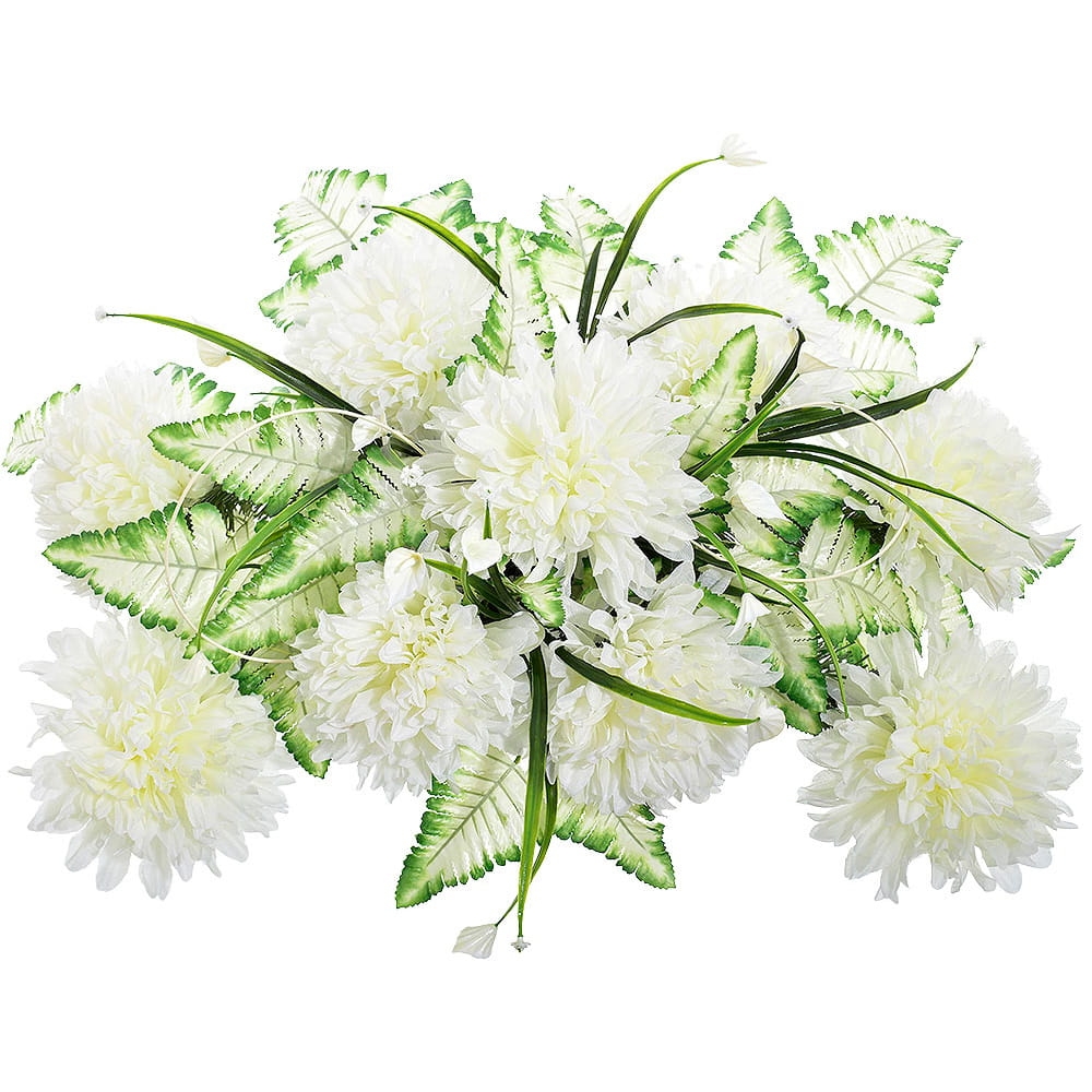 KOMPOZYCJA KWIATOWA SZTUCZNA CHRYZANTEMA LIŚCIE STROIK NAGROBNY SZTUCZNE KWIATY