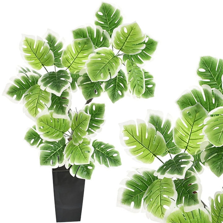 MONSTERA FILODENDRON RODODENDRON SZTUCZNE KWIATY W DONICY KOMPOZYCJA 90 CM