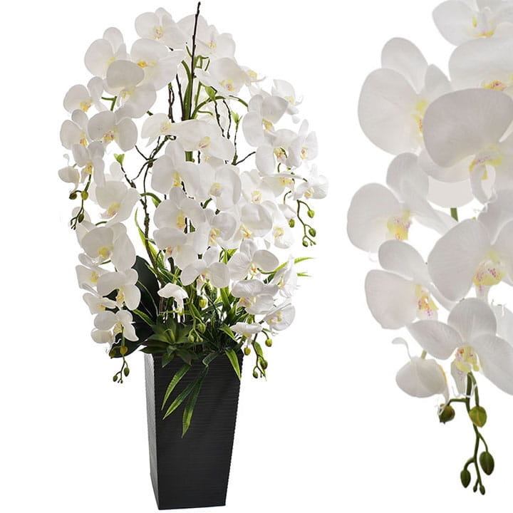 DUŻY STORCZYK W DONICZCE KOMPOZYCJA SZTUCZNYCH KWIATÓW 100 CM