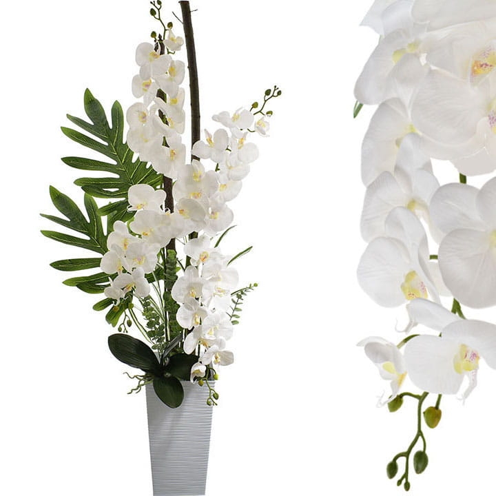 DUŻY STORCZYK W DONICZCE KOMPOZYCJA SZTUCZNYCH KWIATÓW 130 CM