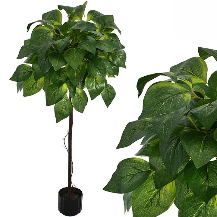 SZTUCZNE DRZEWKO DEKORACYJNE Z DUŻYMI LIŚĆMI OZDOBA POKOJU DOMU TARASU PREZENT 100 CM