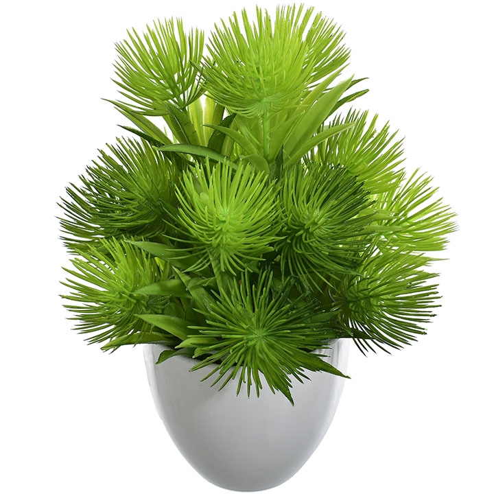 SZTUCZNE KWIATY KOMPOZYCJA W DONICZCE IGLAK SUKULENT