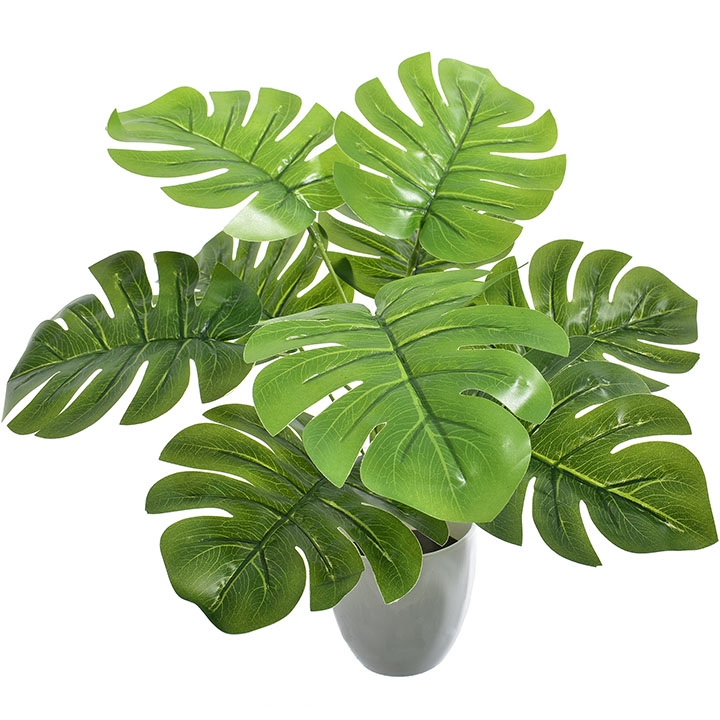 SZTUCZNE KWIATY MONSTERA ROŚLINA W DONICZCE TROPIKALNA DEKORACJA OZDOBA PREZENT