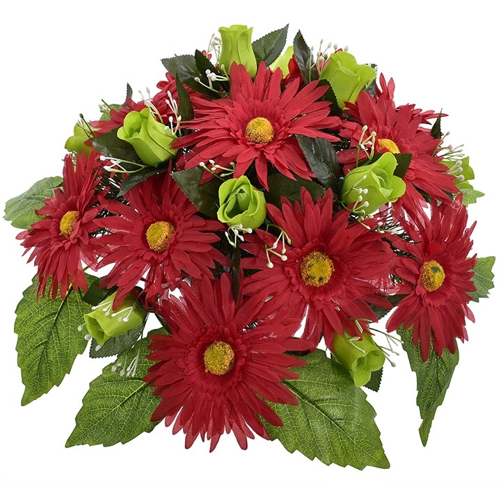 STROIK NA CMENTARZ Z GERBERÓW I RÓŻ KOMPOZYCJA NA GRÓB SZTUCZNE KWIATY OZDOBA