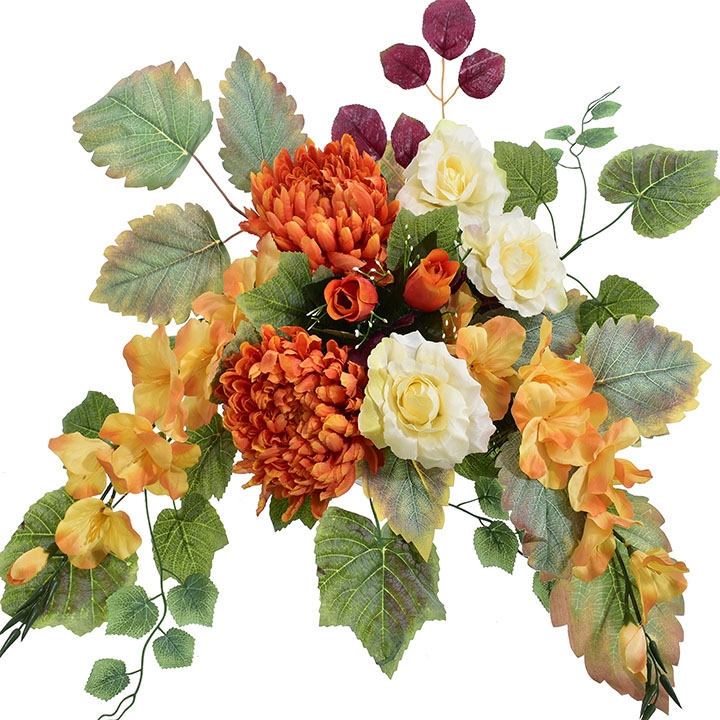 KOMPOZYCJA KWIATOWA NAGROBNA ZE SZTUCZNYCH KWIATÓW