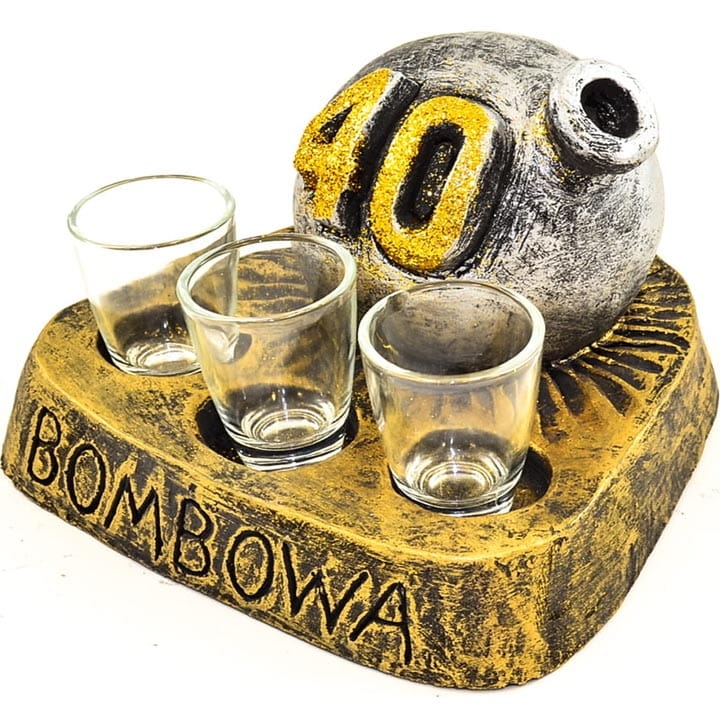 BOMBOWA 40-STKA + 3 KIELISZKI UPOMINEK NA PREZENT