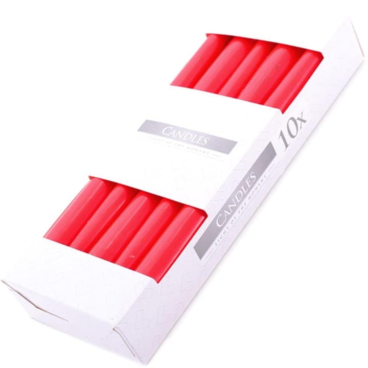 ŚWIECE STOŻEK 10 SZTUK CZERWONA
