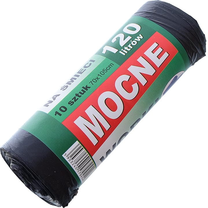 WORKI NA ŚMIECI 120L X 10 MOCNE CZARNE