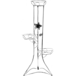 KWIETNIK METALOWY NA KWIATY 95cm (3 donice, z kwiatem) SREBRNY
