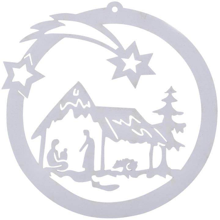 ZAWIESZKA ŚWIĄTECZNA DREWNO AŻUR 3 SZT. SZOPKA