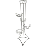 KWIETNIK METALOWY NA KWIATY 123 cm (5 donic) SREBRNY