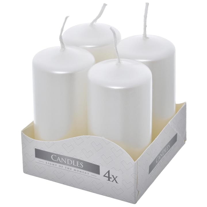 ŚWIECA WOTYWNA KOLOR BIAŁA PERŁA 40/ 80 X 4 SZT.