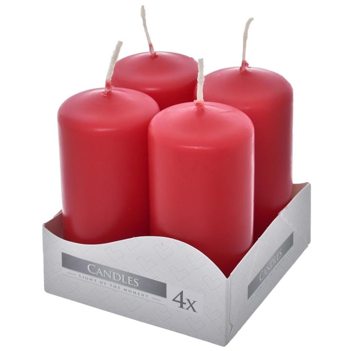 ŚWIECA WOTYWNA CZERWONA 40/ 80 X 4 SZT