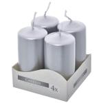 ŚWIECA WOTYWNA SREBRNY METALIK  40/ 80 X 4 SZT