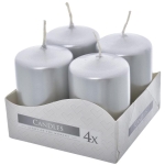 ŚWIECA WOTYWNA SREBRNY METALIK 40/ 60 X 4 SZT