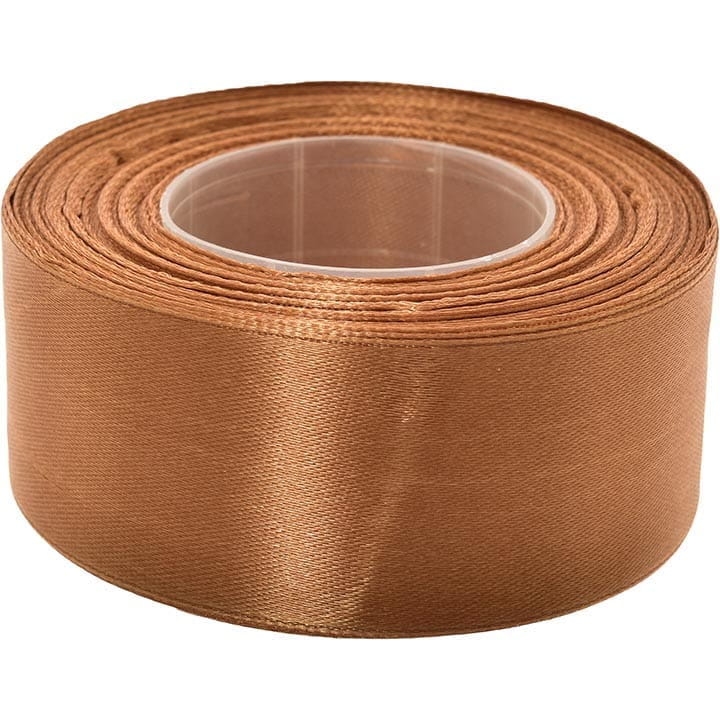 WSTĄŻKA SATYNOWA 38 MM x 32 M JASNY BRĄZ