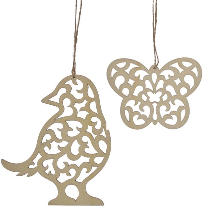 ZAWIESZKA DEKORACYJNA DREWNO AŻUR 2 SZT.